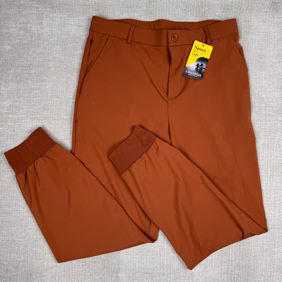 Canghpgin Other - Canghpgin Tapered Nylon Spandex Pants Brown Men's size Large- NWT
